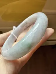 纯天然翡翠A货 58.5 mm Grade A Burmese Myanmar Jadeite Bangle Bracelet 糯冰春彩淡紫羅蘭