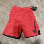 Youth Nike Dri-Fit Red Big Logo Training Shorts CN5985-657 Boys Size S or L