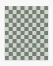 245' x 305' | Machine Washable Runner Rug | Kid & Pet Friendly | Indoor Rug | Jaque Checkered Slate Green Rug | Ruggable