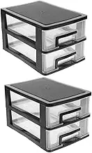 WESIEVYA Stackable Plastic Desk Organizers Storage Box for Office Supplies Makeup