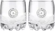 Popov 42414-925, 6-3/4 Oz Brooch Swarovski Jeweled Whiskey Glasses, Set of 2