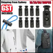 UP 100X Double Hole Cord Lock Apparel Barrel Toggle Stopper Spring Stop Lock AUS