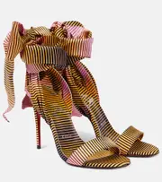 [Christian Louboutin] Christian Louboutin Sandale Du Désert 100 crêpe satin sandals AU 11 multicoloured