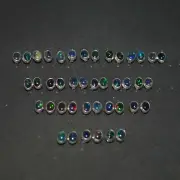 WHOLESALE 21PR 925 STERLING SILVER BLACK ETHIOPIAN OPAL STUD EARRING LOT q691