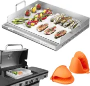 Griddle for Gas Grill- Stainless Steel Griddle, Flat Top Grill with Removable Gr