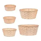 Bamboo Woven Bread Basket Fruit Veggie Egg Snack Storage Organizer Container