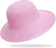 [Edong] Ydong Man Farmer Summer Grass hat Sun hat Knitting Straw hat Breathable Folding Fisherman Cap,Pink