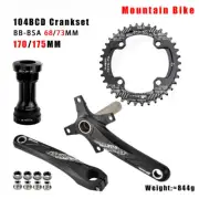 Bicycle Crank Chainring 104BCD MTB Bike Crank Aluminum Alloy with Bottom Crank