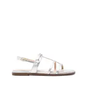 [Twinset] Twinset Oval T-plaque Flat Sandals 41 IT SILVER