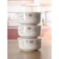 在飛比找ETMall東森購物網優惠-微波爐碗三件套帶蓋創意面碗保鮮碗陶瓷泡面碗便當盒飯盒飯碗套裝