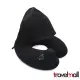 Travelmall 專利3D按壓式充氣連帽頸枕-黑