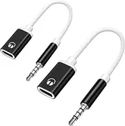 2pcs Type C To 3.5mm Female Headphone Jack Adapter,usb C Female To Aux Audio Dongle Cable Cord,type C Headphone Adapter Converter Compatible With MP3 Players, C-D Players, Laptops, Tablets, Smartphone
