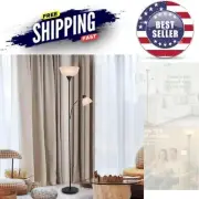 Black Floor Lamp Adjustable Reading Light 72in Modern Standing Lamp for Living