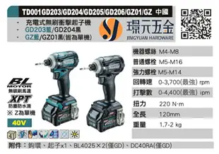 MAKITA 牧田 TD001GZ 充電式無刷衝擊起子機 TD001G 40V 充電 電動 衝擊起子 起子 無刷 無碳刷 大陸製 空機 【璟元五金】