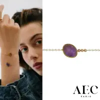 在飛比找博客來優惠-AEC PARIS 巴黎品牌 白鑽紫水晶手鍊 簡約金手鍊 C