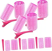 Healeved Hair Curler Set 18pcs Plastic Self-adhesive Rollers for Women Large Small Rollers for Long Short Hair Fashion