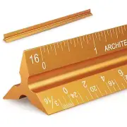 12" Architectural Scale Ruler Aluminum Architect Scale Triangular Scale Ruler...