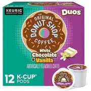 Donut Shop Duos WHITE CHOCOLATE+VANILLA Keurig Single-Serve KCup 12Pods