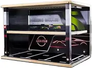 Alloy Car Model Toy Display Stand 1:24 Parking Lot Scene Car Model st&or&ag&e Box Toy Garage Acrylic Transparent Dustproof Built-In Light Parking Box Collection Gift Car Garage Protection Collectibles
