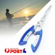 Blue Stainless Steel Fishing Pliers Hook Remover Line Cutter Split Ring Gripper