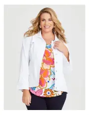 [Taking Shape] Coloured Best Fit Denim Jacket in White