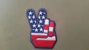 american flag peace embroidered patch