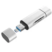 3 In 1 Flash Drive High Speed USB 2.0 Micro Type C TF SD Memory Card Reader For Huawei P30 S10+ Note10 Tablet Laptop PC SILVER COLOR