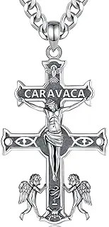 INFUSEU St Christopher/St Michael/St Benedict/Saint Judas/Virgin Mary Medal Jesus Cross 7 Archangel Seal 925 Sterling Silver Pendant for Men Women Sacred Chain Religious Amulets