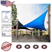 Elegant Blue Triangle Sun Shade Sail - 95% UV Blockage for All Occasions