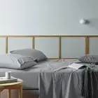 Bianca Natural Sleep Recycled Cotton Bamboo Flat Fitted Sheet Set Silver Double