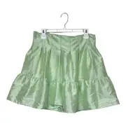 Topshop Taffeta Lantern Mini Skirt in Mint Green Size 8 Elastic Waist band
