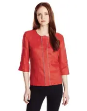NWT $119 Pendleton Womens Sz 10 Red Linen Woven Lora Tunic Shirt Y25