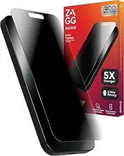 ZAGG InvisibleShield Glass Elite Privacy iPhone 15 Pro Max Screen Protector - 5X Stronger with Reinforced Edges, 2-Way Privacy Filter, Scratch & Smudge-Resistant Surface, Easy to Install
