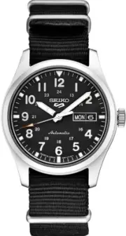 *BRAND NEW* Seiko 5 Sports Automatic Black Dial Nylon Strap Men's Watch SRPG37