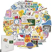 [Generic] School Subject Stickers,50X School Stickers for Back to School - Removable Kids Scrapbook Stickers, Adhesive School Supplies Stickers for Students