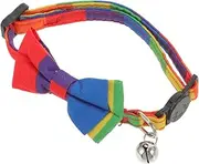 Toddmomy Cute Cat Collar Rainbow Cat Collar Pet Collar Decor Adjustable Dog Bowknot Collar