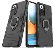[2ndSpring] Case for Xiaomi Redmi Note 10 Pro/Note 10 Pro Max,Hybrid Heavy Duty Protection Shockproof Defender Kickstand Armor Case Cover,Black