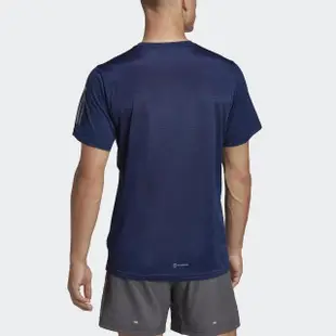 【adidas 愛迪達】Own The Run Tee 男 短袖 上衣 運動 慢跑 訓練 反光 吸濕 排汗 深藍(HM8445)