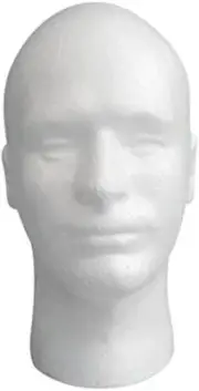 Male White Color Manikin Head Model Wig Glasses Stand Styrofoam Foam Mannequin