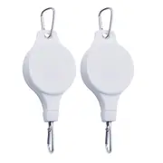 2pcs Retractable Plant Hook Pulley Hanger, Pull Down Hanging Basket - White