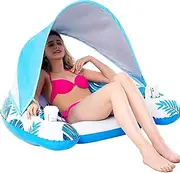 Pool Float Adult - XL Pool Lounger Float - Inflatable Pool Floats Beach Floats for Adults Ocean Pool Chair Floating with Cup Phone & Backrest