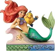 Disney Traditions by Jim Shore “The Little Mermaid” Ariel with Flounder Stone Resin Figurine, 5.25”