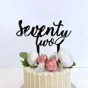 Acrylic Black 'seventy two' Birthday Cake Topper