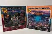 Dowdle Puzzles IMAGINARY DRAGONS; NOAH'S ARK UNDER THE SEA 500 Pieces New in Box