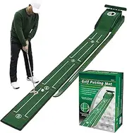 Putting Mat - Training Putting Green - Indoor Outdoor Golf Training Velvet Mat with Automatic Ball Return for Home