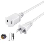 2 Prong Extension Power Cord - 10 Feet, Lightweight, Durable, and Flexible fo...