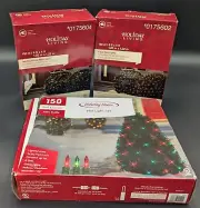 (3) 150CT HOLIDAY HOME LIVING NET LIGHTS, 1 CLEAR & 2 MULTICOLORED, NIOB