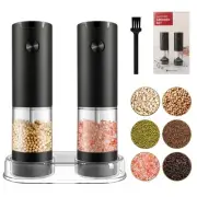 Electric Salt and Pepper Grinder Set, Automatic Mill, Adjustable Coarseness, ...