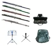 Merano C Flute 16 Hole+Accessories+ Bag + 2 Stands ~ Silver Red Black Blue Green