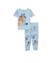 Bluey and Bingo Character TODDLER 5T Snug Fit Two-Piece Sleep Set color BLUE